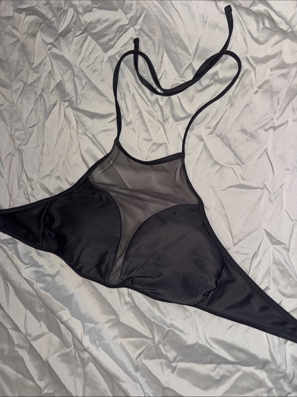 Dark gray Mesh Halter Bikini